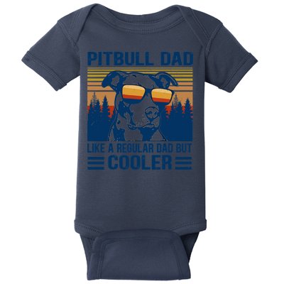 Vintage Pitbull Dad Like A Regular Dad But Cooler Funny Gift Baby Bodysuit