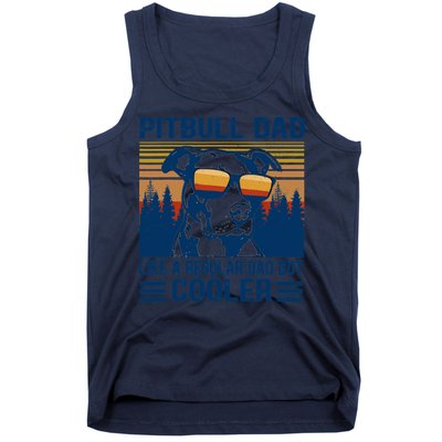 Vintage Pitbull Dad Like A Regular Dad But Cooler Funny Gift Tank Top