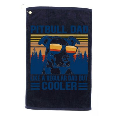 Vintage Pitbull Dad Like A Regular Dad But Cooler Funny Gift Golf Towel