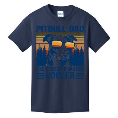 Vintage Pitbull Dad Like A Regular Dad But Cooler Funny Gift Kids T-Shirt