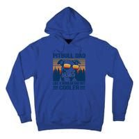 Vintage Pitbull Dad Like A Regular Dad But Cooler Funny Gift Tall Hoodie