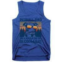 Vintage Pitbull Dad Like A Regular Dad But Cooler Funny Gift Tank Top