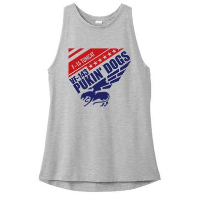 Vf143 Pukin Dogs F14 Tomcat Squadron Ladies PosiCharge Tri-Blend Wicking Tank