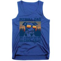 Vintage Pitbull Dad Like A Regular Dad But Cooler Funny Gift Great Gift Tank Top