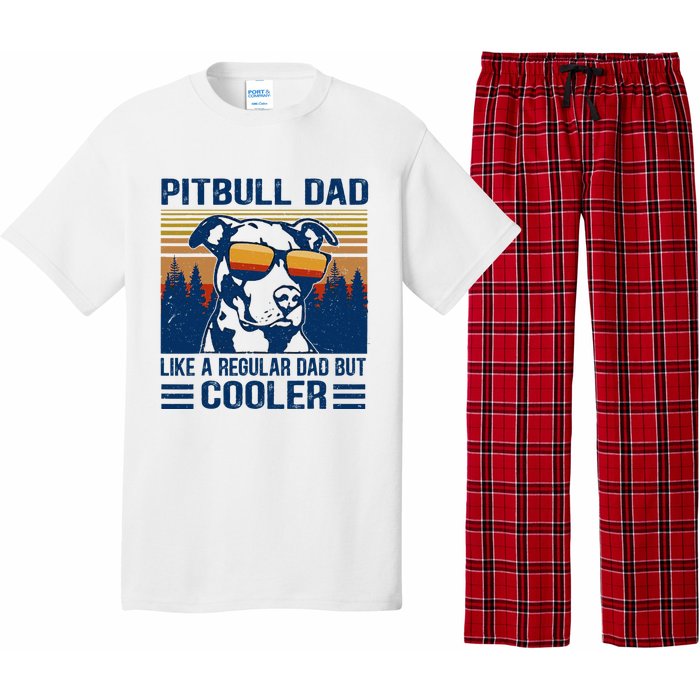 Vintage Pitbull Dad Like A Regular Dad But Cooler Funny Gift Pajama Set