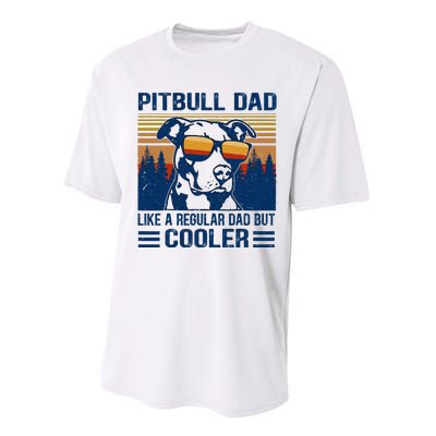 Vintage Pitbull Dad Like A Regular Dad But Cooler Funny Gift Performance Sprint T-Shirt