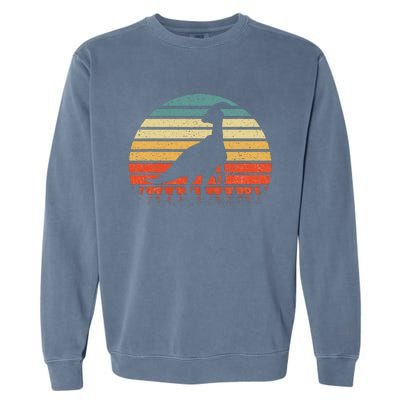 Vintage Parasaurolophus Dinosaurus Sunset Retro Garment-Dyed Sweatshirt