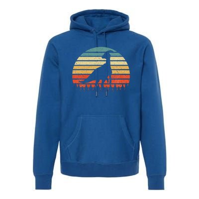 Vintage Parasaurolophus Dinosaurus Sunset Retro Premium Hoodie