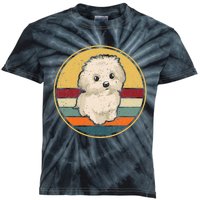 Vintage Puppy Dog Mom Dad Retro Maltese Terrier Dog Kids Tie-Dye T-Shirt