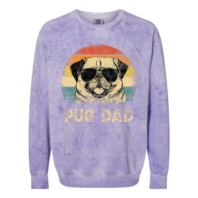 Vintage Pug Dad Dog Lovers FatherS Day Colorblast Crewneck Sweatshirt