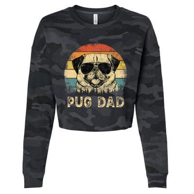 Vintage Pug Dad Dog Lovers FatherS Day Cropped Pullover Crew