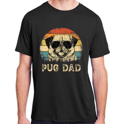 Vintage Pug Dad Dog Lovers FatherS Day Adult ChromaSoft Performance T-Shirt