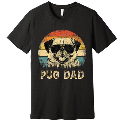 Vintage Pug Dad Dog Lovers FatherS Day Premium T-Shirt