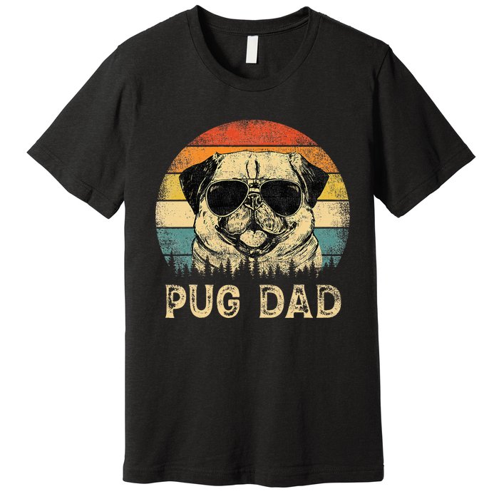 Vintage Pug Dad Dog Lovers FatherS Day Premium T-Shirt