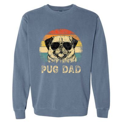 Vintage Pug Dad Dog Lovers FatherS Day Garment-Dyed Sweatshirt