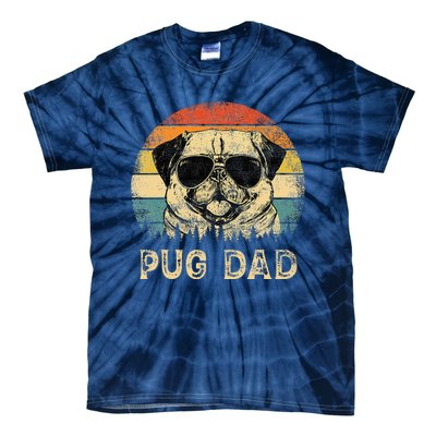 Vintage Pug Dad Dog Lovers FatherS Day Tie-Dye T-Shirt