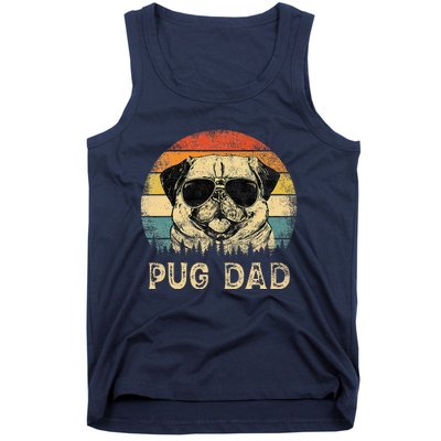 Vintage Pug Dad Dog Lovers FatherS Day Tank Top