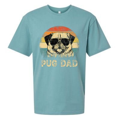 Vintage Pug Dad Dog Lovers FatherS Day Sueded Cloud Jersey T-Shirt