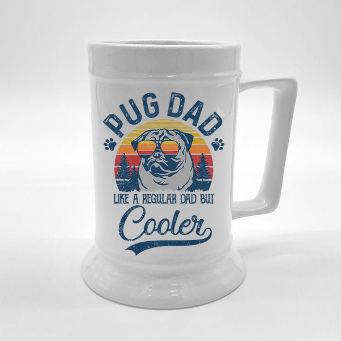 Vintage Pug Dad Like A Regular Dad But Cooler Funny Beer Stein