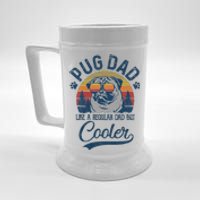 Vintage Pug Dad Like A Regular Dad But Cooler Funny Beer Stein