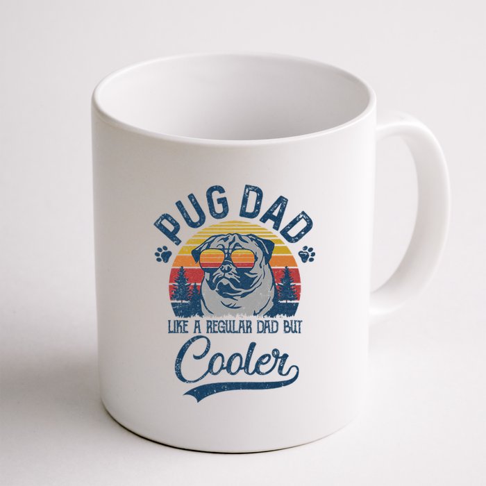 Vintage Pug Dad Like A Regular Dad But Cooler Funny Coffee Mug