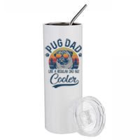 Vintage Pug Dad Like A Regular Dad But Cooler Funny Stainless Steel Tumbler