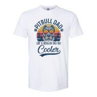 Vintage Pitbull Dad Like A Regular Dad But Cooler Funny Softstyle CVC T-Shirt