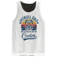 Vintage Pitbull Dad Like A Regular Dad But Cooler Funny Mesh Reversible Basketball Jersey Tank