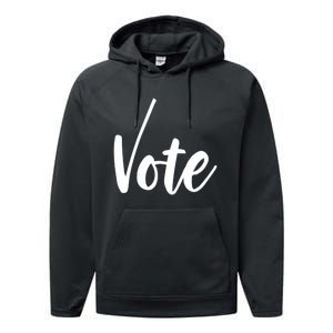 Vote Political Election November Check Mark Performance Fleece Hoodie