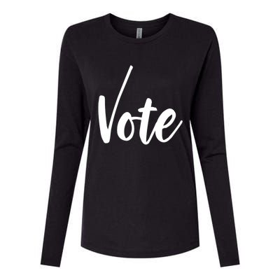 Vote Political Election November Check Mark Womens Cotton Relaxed Long Sleeve T-Shirt