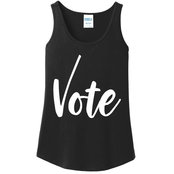 Vote Political Election November Check Mark Ladies Essential Tank