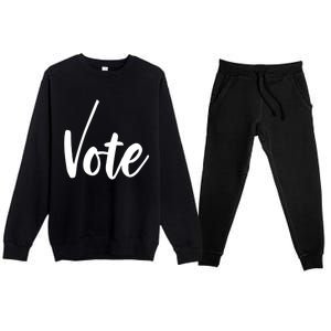 Vote Political Election November Check Mark Premium Crewneck Sweatsuit Set