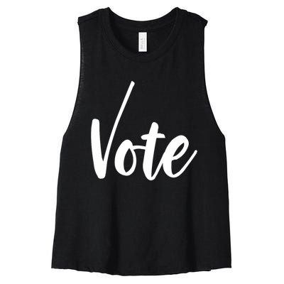 Vote Political Election November Check Mark Women's Racerback Cropped Tank