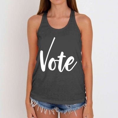 Vote Political Election November Check Mark Women's Knotted Racerback Tank