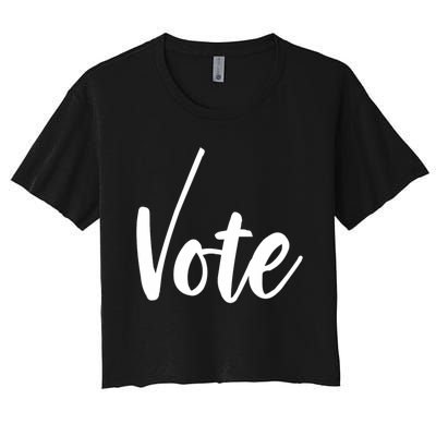 Vote Political Election November Check Mark Women's Crop Top Tee