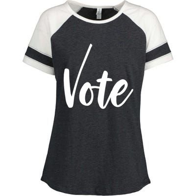 Vote Political Election November Check Mark Enza Ladies Jersey Colorblock Tee