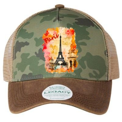 Vintage Paris Eiffel Tower Legacy Tie Dye Trucker Hat