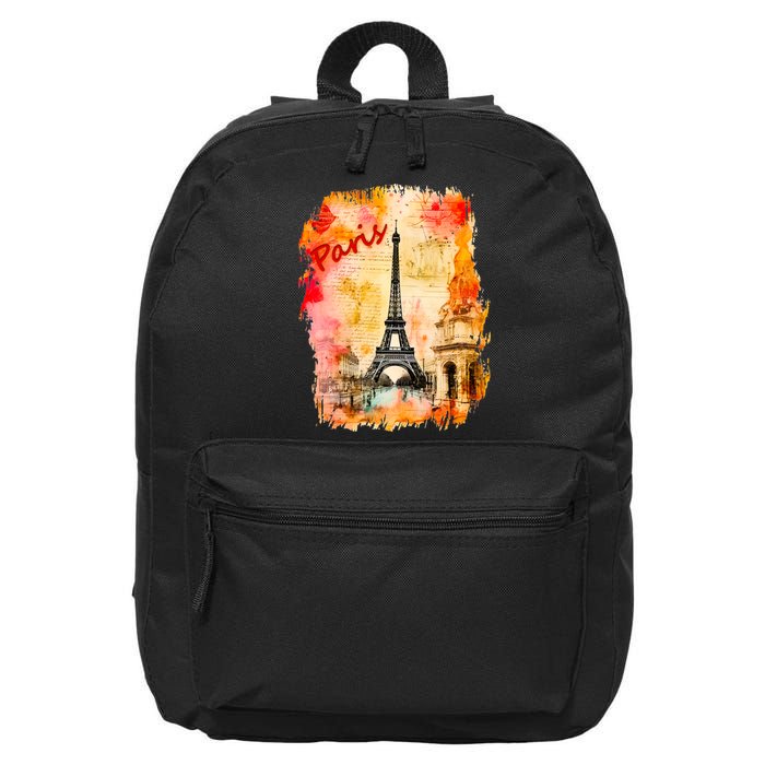 Vintage Paris Eiffel Tower 16 in Basic Backpack