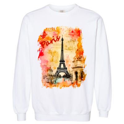 Vintage Paris Eiffel Tower Garment-Dyed Sweatshirt