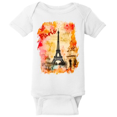 Vintage Paris Eiffel Tower Baby Bodysuit