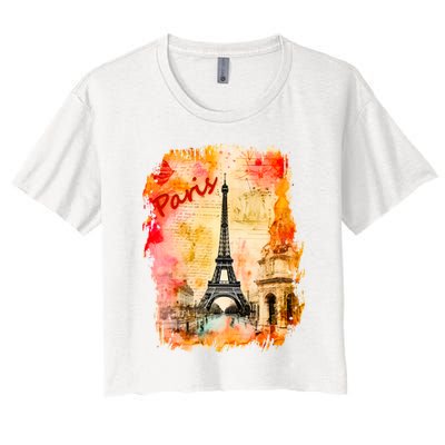Vintage Paris Eiffel Tower Crop Top