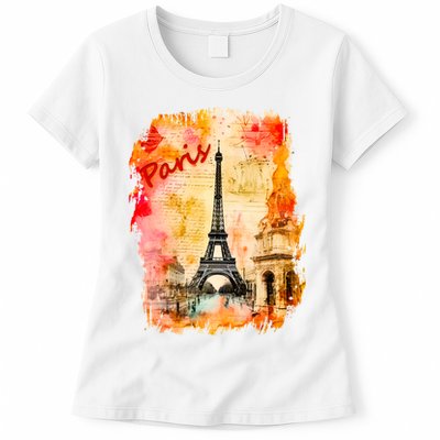 Vintage Paris Eiffel Tower Womens T-Shirt