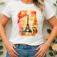 Vintage Paris Eiffel Tower Womens T-Shirt