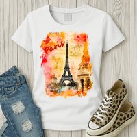 Vintage Paris Eiffel Tower Womens T-Shirt