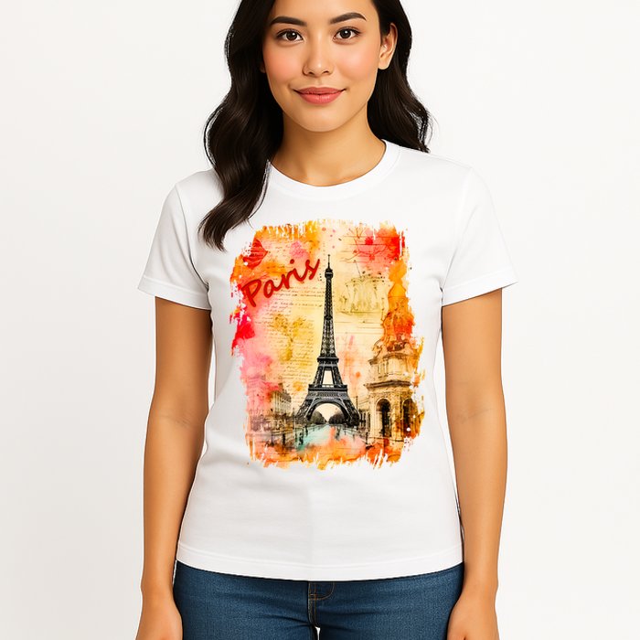 Vintage Paris Eiffel Tower Womens T-Shirt