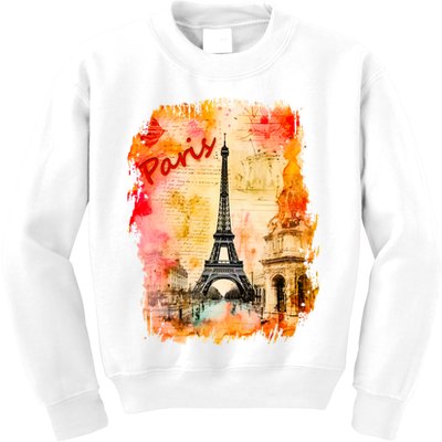 Vintage Paris Eiffel Tower Kids Sweatshirt