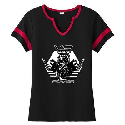 V8 Power Engine Ladies Halftime Notch Neck Tee