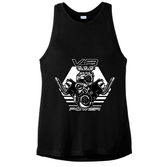 V8 Power Engine Ladies PosiCharge Tri-Blend Wicking Tank
