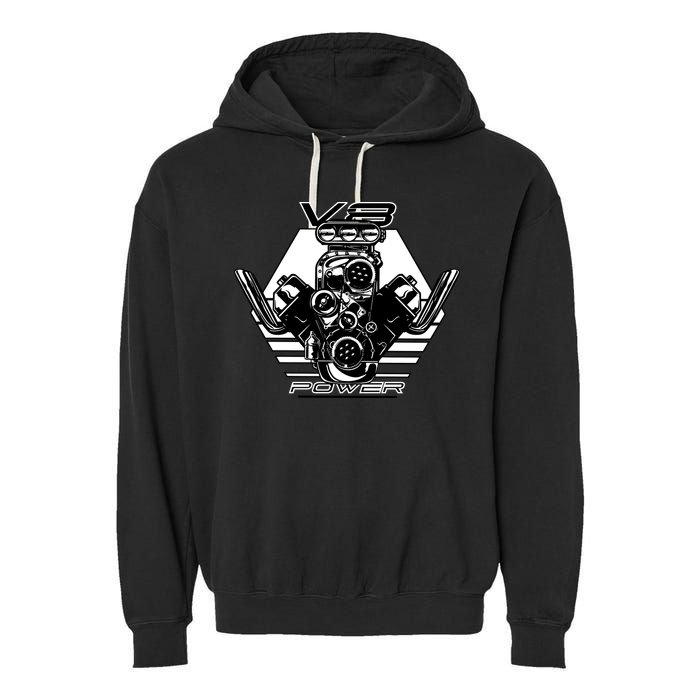 V8 Power Engine Garment-Dyed Fleece Hoodie