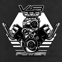 V8 Power Engine 7 Panel Mesh Trucker Snapback Hat